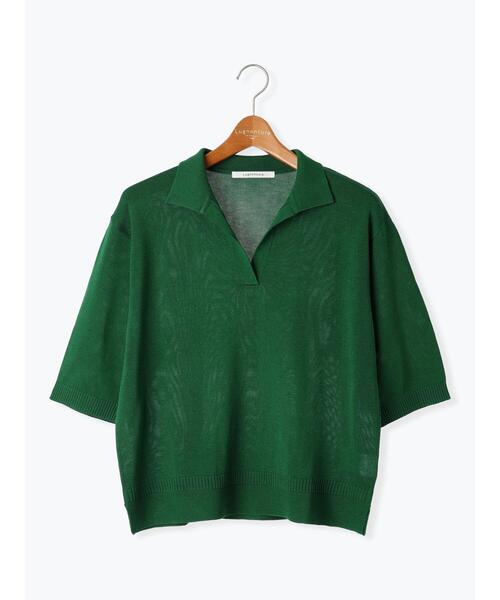 Lugnoncure（ルノンキュール）の「襟付きスキッパーニット（ニット/セーター・レディース・ネイビー/ベージュ/グリーン/オフホワイト/ブラック・F）」の10枚目の写真