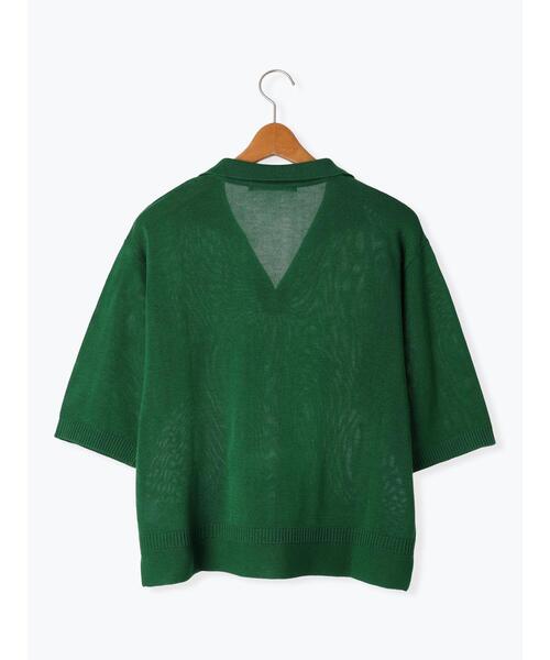 Lugnoncure（ルノンキュール）の「襟付きスキッパーニット（ニット/セーター・レディース・ネイビー/ベージュ/グリーン/オフホワイト/ブラック・F）」の9枚目の写真