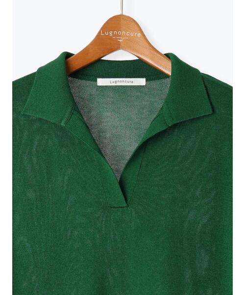 Lugnoncure（ルノンキュール）の「襟付きスキッパーニット（ニット/セーター・レディース・ネイビー/ベージュ/グリーン/オフホワイト/ブラック・F）」の8枚目の写真