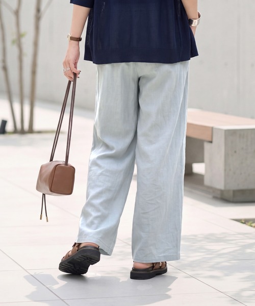 STYLE DELI（スタイルデリ）の「涼しいシボ入りリラックスパンツ（その他パンツ・レディース・ライトブルー/ホワイト/ネイビー・FREE）」の11枚目の写真