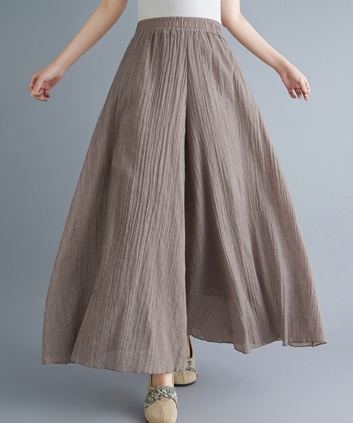 ONEP STAR(ワンピスター)の「コットンスカーチョ(その他パンツ・レディース・オートミール/ネイビー/ラベンダー/イエローゴールド/ダークグレー/ホワイト/クリアレッド/ライトグリーン/ブラウン/ダークグリーン/ブルー/サックスブルー/ピンクベージュ/カーキ/グレイッシュベージュ/ブラック/ベージュ/ワインレッド/グリーン/ライトグレー/イエロー/ライラック/ライトブルー/セージグリーン・95cm/85cm/85㎝)」の8枚目の写真