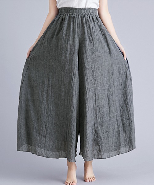 ONEP STAR(ワンピスター)の「コットンスカーチョ(その他パンツ・レディース・オートミール/ネイビー/ラベンダー/イエローゴールド/ダークグレー/ホワイト/クリアレッド/ライトグリーン/ブラウン/ダークグリーン/ブルー/サックスブルー/ピンクベージュ/カーキ/グレイッシュベージュ/ブラック/ベージュ/ワインレッド/グリーン/ライトグレー/イエロー/ライラック/ライトブルー/セージグリーン・95cm/85cm/85㎝)」の4枚目の写真
