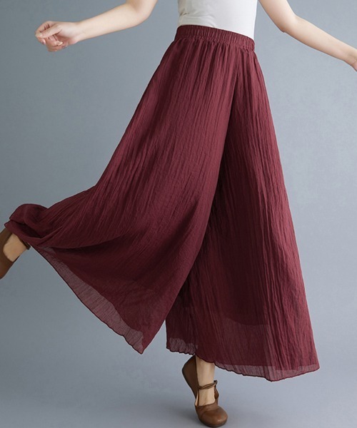 ONEP STAR(ワンピスター)の「コットンスカーチョ(その他パンツ・レディース・オートミール/ネイビー/ラベンダー/イエローゴールド/ダークグレー/ホワイト/クリアレッド/ライトグリーン/ブラウン/ダークグリーン/ブルー/サックスブルー/ピンクベージュ/カーキ/グレイッシュベージュ/ブラック/ベージュ/ワインレッド/グリーン/ライトグレー/イエロー/ライラック/ライトブルー/セージグリーン・95cm/85cm/85㎝)」の22枚目の写真