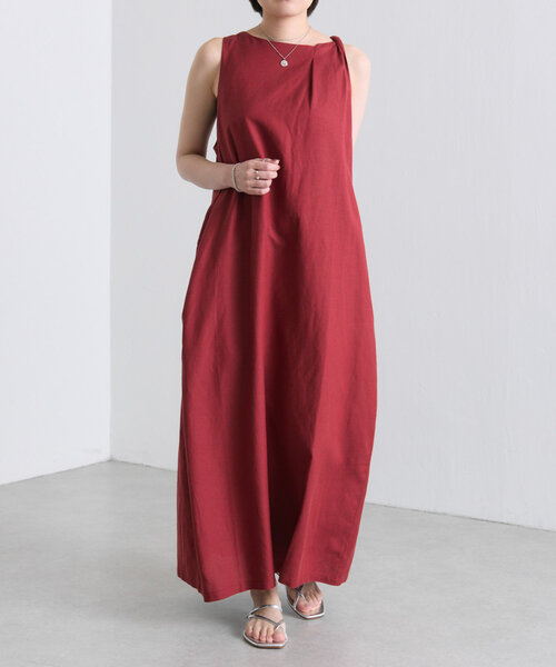 ear PAPILLONNER(イアパピヨネ)の「アシメノースリワンピース【SUM1 STYLE(スミスタイル)】(ワンピース・レディース・ボルドー/ブラック・FREE)」の8枚目の写真
