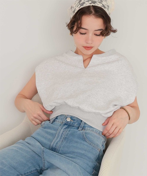 titivate(ティティベイト)の「キーネックカットソーコンパクトトップス(Tシャツ/カットソー・レディース・アイボリー/ブラウン/オートミール・L/M/S)」の21枚目の写真