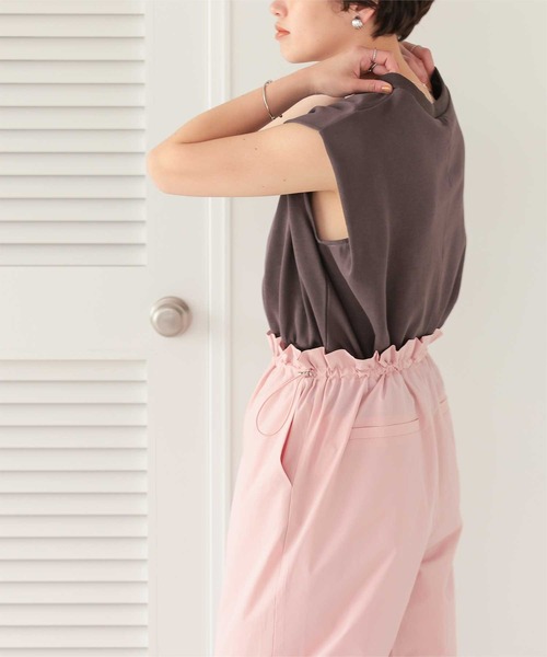 titivate(ティティベイト)の「キーネックカットソーコンパクトトップス(Tシャツ/カットソー・レディース・アイボリー/ブラウン/オートミール・L/M/S)」の18枚目の写真