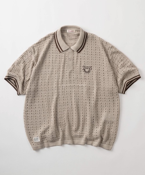 セール】【72】ハートモチーフロゴ刺繍 綿タッチ 襟ライン