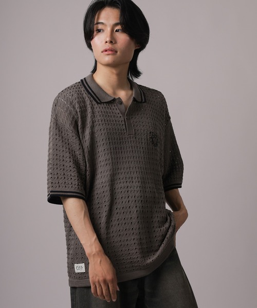 SlashDate(スラッシュデイト)の「【72】ハートモチーフロゴ刺繍 綿タッチ 襟ライン ニットポロシャツ オーバーサイズ(ポロシャツ・メンズ・ブラウン/チャコールグレー/ベージュ・L/M)」の18枚目の写真