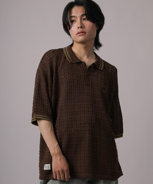 SlashDate(スラッシュデイト)の「【72】ハートモチーフロゴ刺繍 綿タッチ 襟ライン ニットポロシャツ オーバーサイズ(ポロシャツ・メンズ・ブラウン/チャコールグレー/ベージュ・L/M)」の20枚目の写真