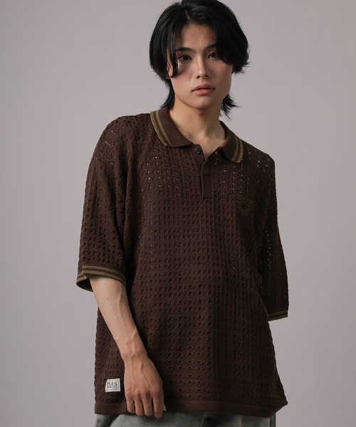 SlashDate(スラッシュデイト)の「【72】ハートモチーフロゴ刺繍 綿タッチ 襟ライン ニットポロシャツ オーバーサイズ(ポロシャツ・メンズ・ブラウン/チャコールグレー/ベージュ・L/M)」の21枚目の写真