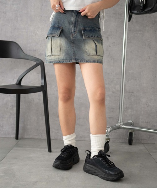 WEGO(ウィゴー)の「WEGO/カーゴミニスカート(スカート・レディース・ブルー系1/その他2/その他1・FREE)」の11枚目の写真