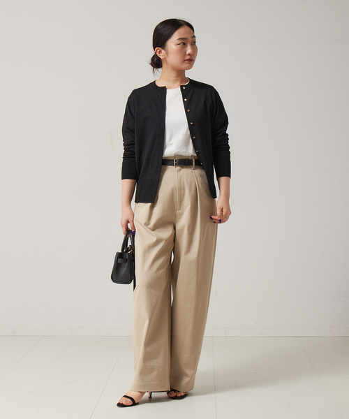 journal standard L'essage（ジャーナルスタンダードレサージュ）の「cashfeelクルーネックカーディガン（カーディガン/ボレロ・レディース・グレー/ブラック/キャメル/レッド・FREE）」の8枚目の写真