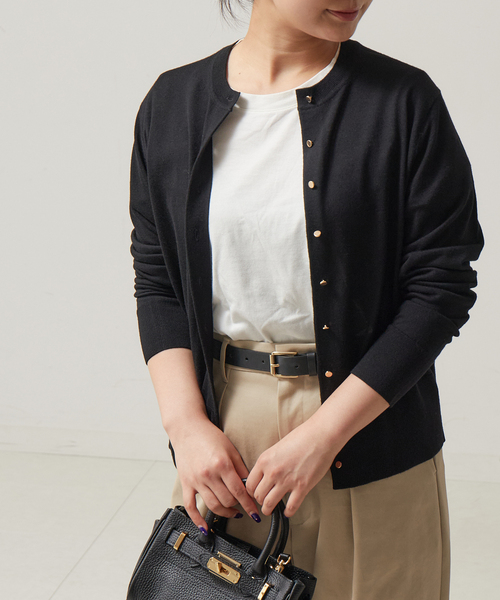 journal standard L'essage（ジャーナルスタンダードレサージュ）の「cashfeelクルーネックカーディガン（カーディガン/ボレロ・レディース・グレー/ブラック/キャメル/レッド・FREE）」の10枚目の写真