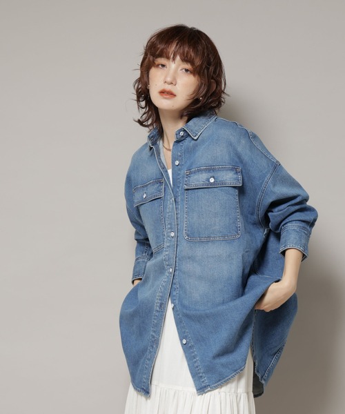 ヘルシーデニム　Almond　デニムシャツ　ビッグシルエット　HL87620 Healthy denim（ヘルシーデニム）の「Healthy DENIM:ALMOND