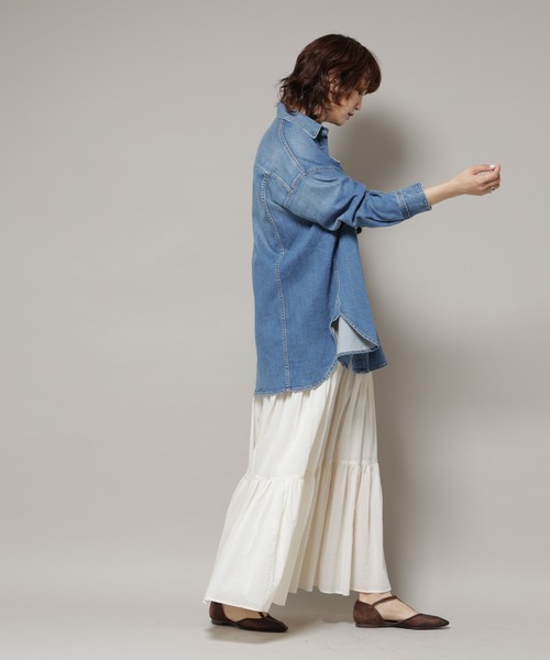 Healthy denim(ヘルシーデニム)の「Healthy DENIM/Almond デニム ビッグシャツ(シャツ/ブラウス・レディース・ブルー/ダークブルー・1)」の7枚目の写真