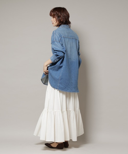 Healthy denim(ヘルシーデニム)の「Healthy DENIM/Almond デニム ビッグシャツ(シャツ/ブラウス・レディース・ブルー/ダークブルー・1)」の9枚目の写真
