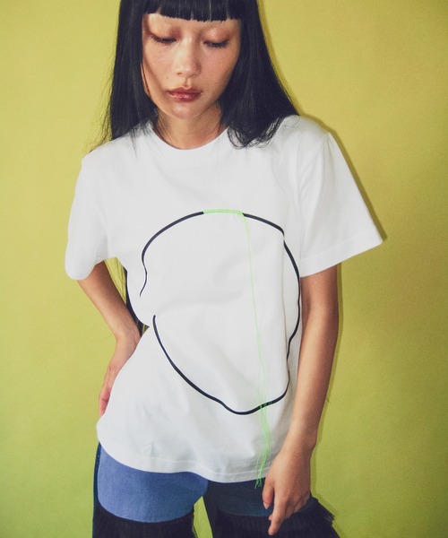 MONDEWORK(モンドワーク)の「neon stitch T shirts(Tシャツ/カットソー・レディース・ホワイト/ブラック・M/S)」の19枚目の写真