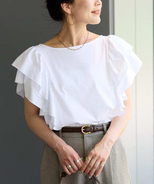 セール】【WEB限定】手洗い可 / UVカット / 接触冷感 / 袖フリル