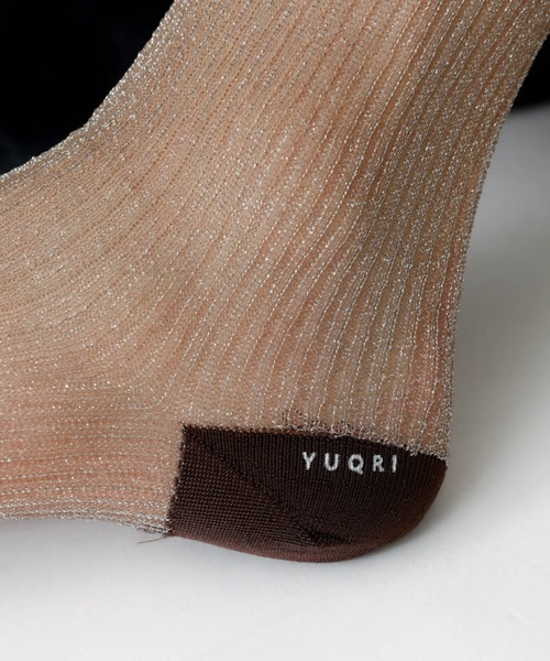 YUQRI(ユクリ)の「【YUQRI/ユクリ】Brinkley/靴下/シアー/ラメ/ギフト【WEB限定】(ソックス/靴下・レディース・ラベンダー/ゴールド/シルバー/ブラウン・フリー)」の4枚目の写真