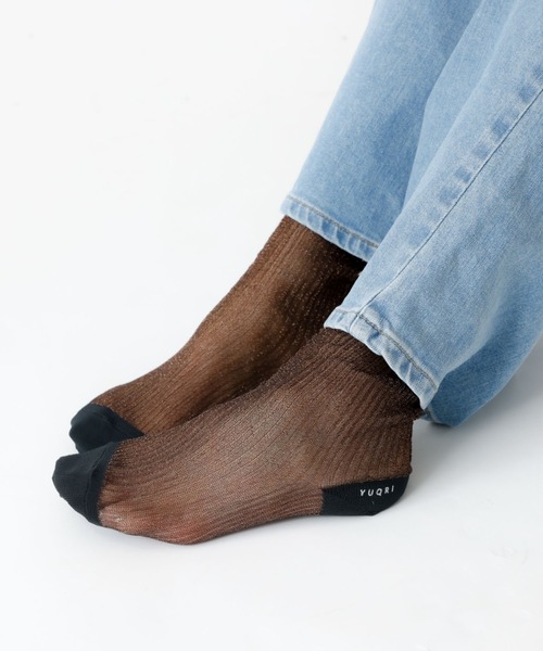 YUQRI(ユクリ)の「【YUQRI/ユクリ】Brinkley/靴下/シアー/ラメ/ギフト【WEB限定】(ソックス/靴下・レディース・ラベンダー/ゴールド/シルバー/ブラウン・フリー)」の8枚目の写真