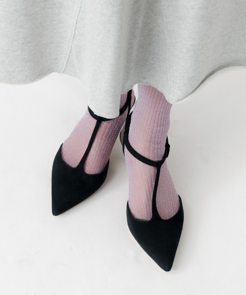 YUQRI(ユクリ)の「【YUQRI/ユクリ】Brinkley/靴下/シアー/ラメ/ギフト【WEB限定】(ソックス/靴下・レディース・ラベンダー/ゴールド/シルバー/ブラウン・フリー)」の9枚目の写真