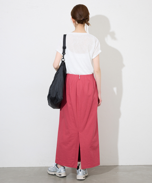 SLOBE IENA（スローブイエナ）の「《追加2》スラブ5分袖TEE（Tシャツ/カットソー・レディース・ネイビー/ベージュ/スカイブルー/ホワイト・FREE）」の17枚目の写真