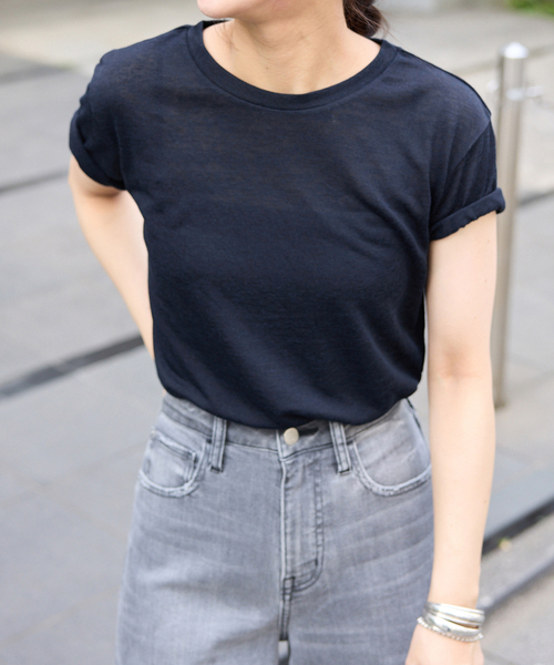 【新品】スローブイエナ 　カットソー　半袖 追加2》スラブ5分袖TEE（Tシャツ/カットソー）｜SLOBE IENA