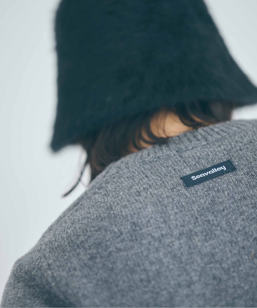 SEA（シー）の「シェットランドウール ハーフスリーブ プルオーバー（ニット/セーター・レディース・グレー/ブルー/ブラック/ピンク・ONE SIZE）」の9枚目の写真