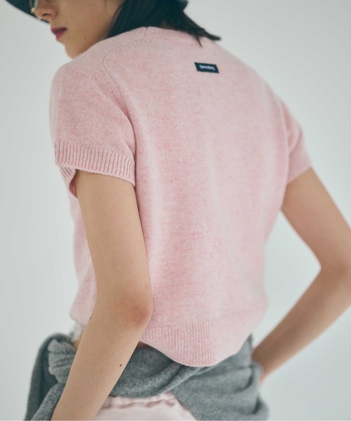 SEA（シー）の「シェットランドウール ハーフスリーブ プルオーバー（ニット/セーター・レディース・グレー/ブルー/ブラック/ピンク・ONE SIZE）」の12枚目の写真