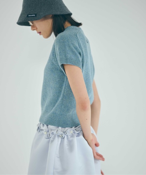 SEA（シー）の「シェットランドウール ハーフスリーブ プルオーバー（ニット/セーター・レディース・グレー/ブルー/ブラック/ピンク・ONE SIZE）」の14枚目の写真