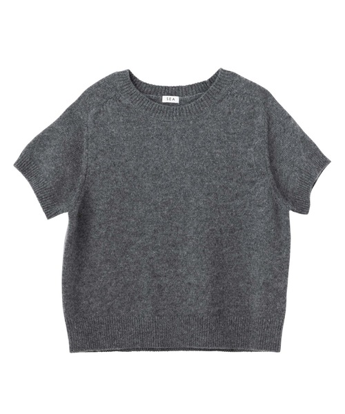 SEA（シー）の「シェットランドウール ハーフスリーブ プルオーバー（ニット/セーター・レディース・グレー/ブルー/ブラック/ピンク・ONE SIZE）」の16枚目の写真