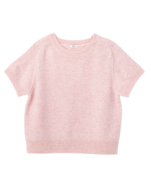 SEA（シー）の「シェットランドウール ハーフスリーブ プルオーバー（ニット/セーター・レディース・グレー/ブルー/ブラック/ピンク・ONE SIZE）」の19枚目の写真