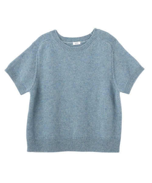 SEA（シー）の「シェットランドウール ハーフスリーブ プルオーバー（ニット/セーター・レディース・グレー/ブルー/ブラック/ピンク・ONE SIZE）」の20枚目の写真