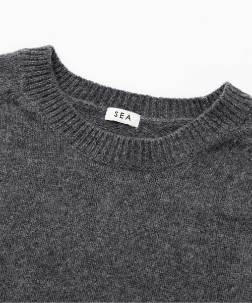 SEA（シー）の「シェットランドウール ハーフスリーブ プルオーバー（ニット/セーター・レディース・グレー/ブルー/ブラック/ピンク・ONE SIZE）」の21枚目の写真
