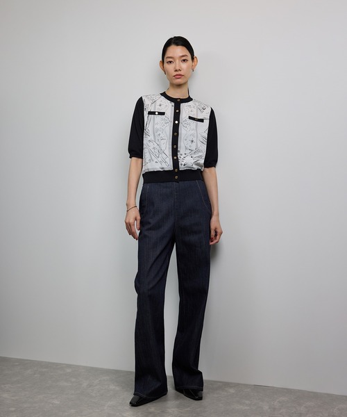 ROPE'（ロペ）の「【洗える】【YUKO SAEKI for ROPE'・コラボ】スカーフ柄プリント カーディガンブラウス（シャツ/ブラウス・レディース・ブラック・FREE）」の15枚目の写真