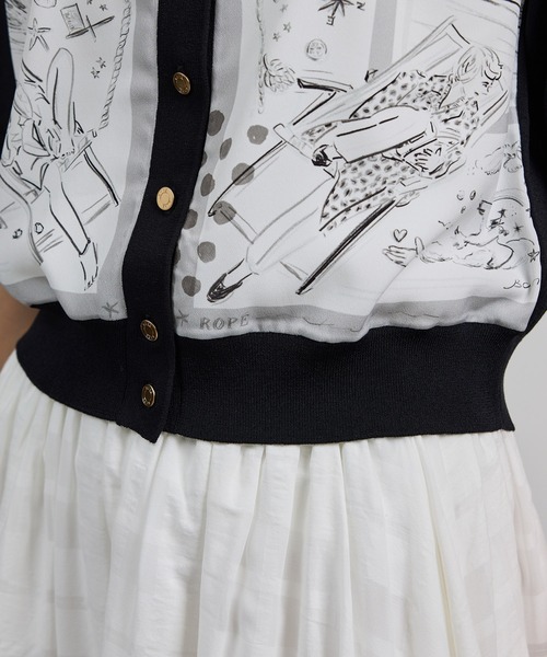 ROPE'（ロペ）の「【洗える】【YUKO SAEKI for ROPE'・コラボ】スカーフ柄プリント カーディガンブラウス（シャツ/ブラウス・レディース・ブラック・FREE）」の14枚目の写真