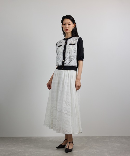 ROPE'（ロペ）の「【洗える】【YUKO SAEKI for ROPE'・コラボ】スカーフ柄プリント カーディガンブラウス（シャツ/ブラウス・レディース・ブラック・FREE）」の5枚目の写真