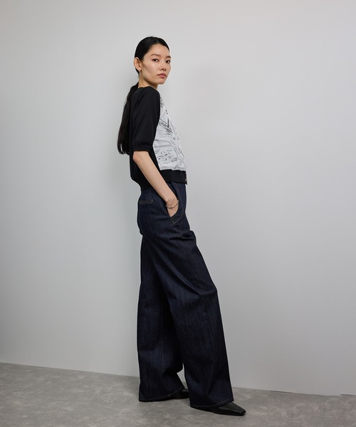 ROPE'（ロペ）の「【洗える】【YUKO SAEKI for ROPE'・コラボ】スカーフ柄プリント カーディガンブラウス（シャツ/ブラウス・レディース・ブラック・FREE）」の6枚目の写真