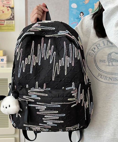 c.u.l（シーユーエル）の「なみなみ刺繍 エンボス加工 バックパック リュック cula1237（バックパック/リュック・レディース・ブラック/ホワイト/ピンク/イエロー・FREE）」の20枚目の写真