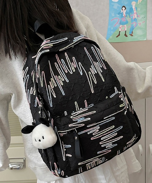 c.u.l（シーユーエル）の「なみなみ刺繍 エンボス加工 バックパック リュック cula1237（バックパック/リュック・レディース・ブラック/ホワイト/ピンク/イエロー・FREE）」の21枚目の写真
