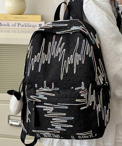 c.u.l（シーユーエル）の「なみなみ刺繍 エンボス加工 バックパック リュック cula1237（バックパック/リュック・レディース・ブラック/ホワイト/ピンク/イエロー・FREE）」の22枚目の写真