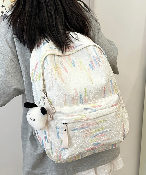 c.u.l（シーユーエル）の「なみなみ刺繍 エンボス加工 バックパック リュック cula1237（バックパック/リュック・レディース・ブラック/ホワイト/ピンク/イエロー・FREE）」の14枚目の写真