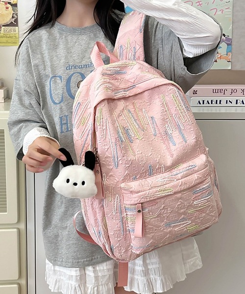 c.u.l（シーユーエル）の「なみなみ刺繍 エンボス加工 バックパック リュック cula1237（バックパック/リュック・レディース・ブラック/ホワイト/ピンク/イエロー・FREE）」の17枚目の写真