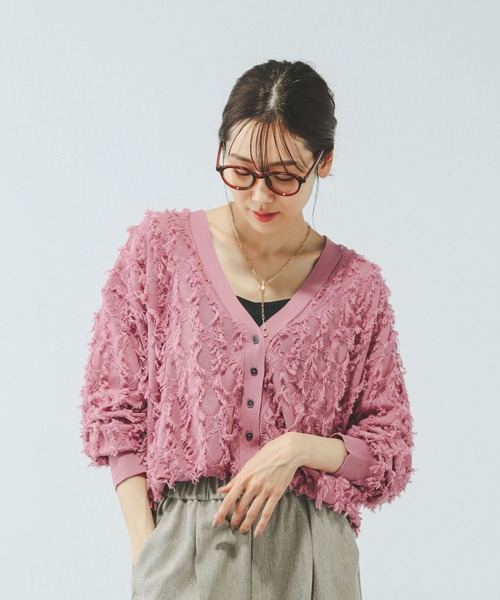 セール】シアーフリンジカーディガン長袖/577731（カーディガン/ボレロ