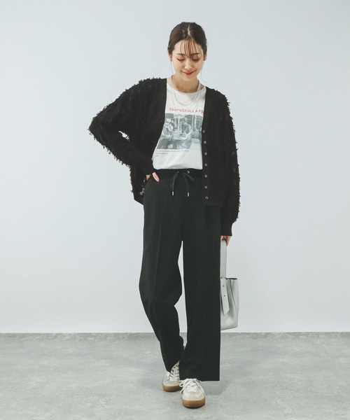 GLOBAL WORK（グローバルワーク）の「シアーフリンジカーディガン長袖/577731（カーディガン/ボレロ・レディース・ブラック/アイボリー/ピンク/ライトグレー・LARGE/MEDIUM）」の8枚目の写真