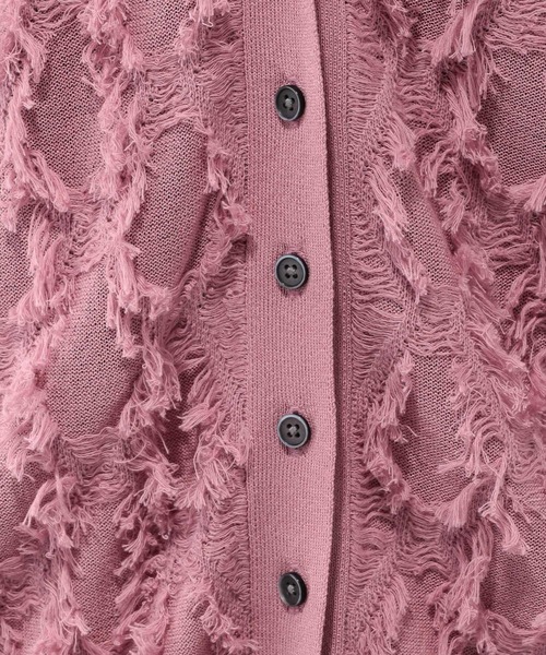 GLOBAL WORK（グローバルワーク）の「シアーフリンジカーディガン長袖/577731（カーディガン/ボレロ・レディース・ブラック/アイボリー/ピンク/ライトグレー・LARGE/MEDIUM）」の6枚目の写真