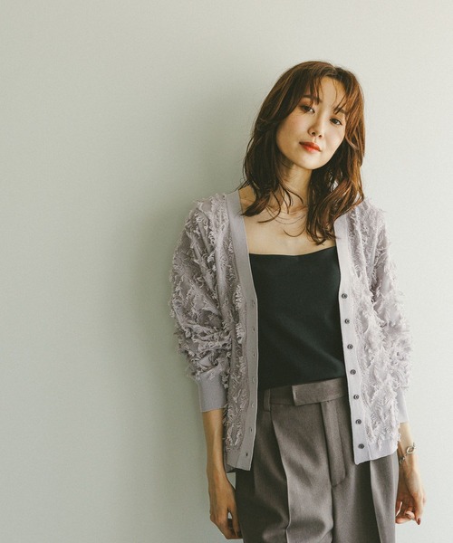 セール】シアーフリンジカーディガン長袖/577731（カーディガン/ボレロ