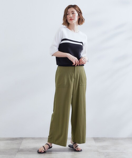 grove（グローブ）の「【接触冷感】見た目はきちんと、着心地はらくちん クロップドベイカーパンツ（その他パンツ・レディース・カーキ/ダークブラウン/ネイビー・01/02/03/04/05）」の22枚目の写真