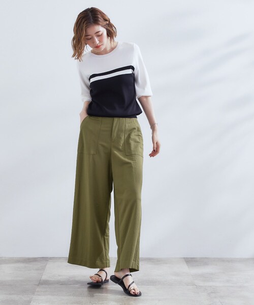 grove（グローブ）の「【接触冷感】見た目はきちんと、着心地はらくちん クロップドベイカーパンツ（その他パンツ・レディース・カーキ/ダークブラウン/ネイビー・01/02/03/04/05）」の21枚目の写真