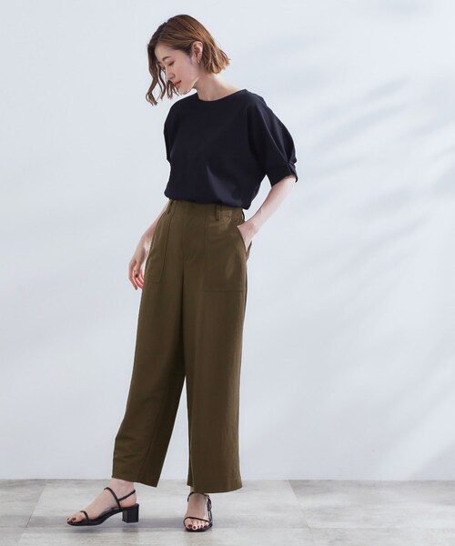 grove（グローブ）の「【接触冷感】見た目はきちんと、着心地はらくちん クロップドベイカーパンツ（その他パンツ・レディース・カーキ/ダークブラウン/ネイビー・01/02/03/04/05）」の18枚目の写真